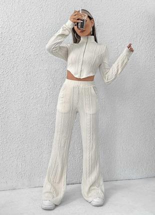 Широкие текстурные брюки shein