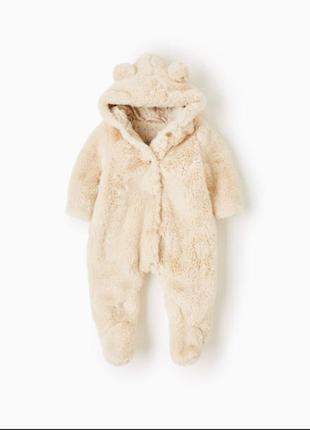 Закрытый комбинезон тедди человечек медвежонка от zara mini baby