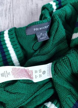 Жіночий пуловер primark в'язаний светр візерунок коси зеленого кольору розмір м (46)9 фото