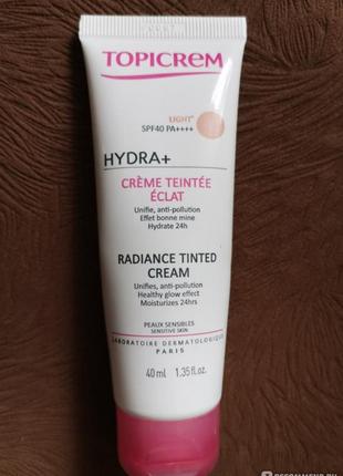 Topicrem hydra radiance tinted cream spf 40 тональный увлажняющий крем