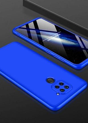 Чохол gkk 360 градусів для xiaomi redmi 10x / note 9 колір синій