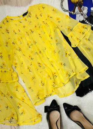 Желтая блуза в цветочек1 фото
