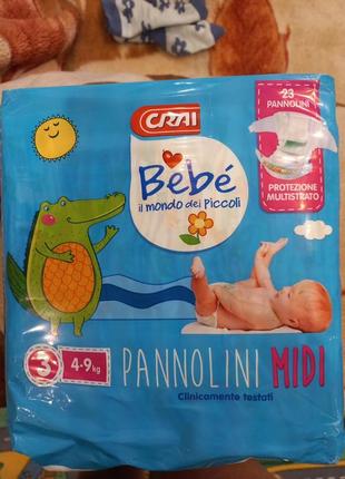 Підгузки bebe 3,  4-9кг, 23шт.