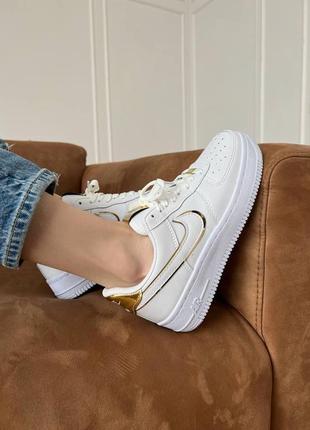 Nike air force 1 white gold v2