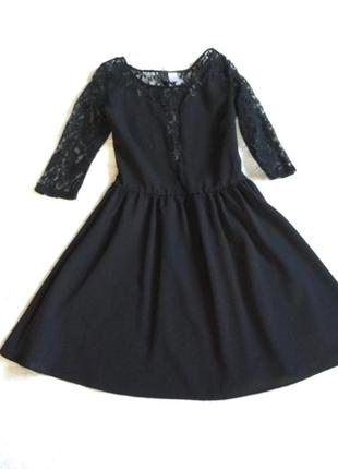 H&m чёрное платье, платье с кружевом, школьное,8 фото