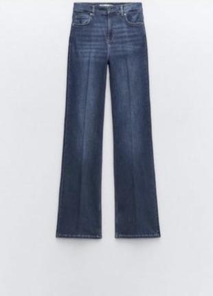 Темно-синие расклешенные джинсы со стрелкой из новой коллекции zara размер s3 фото