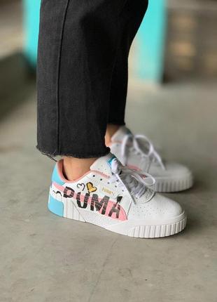 Женские кроссовки puma cali valentine pink blue