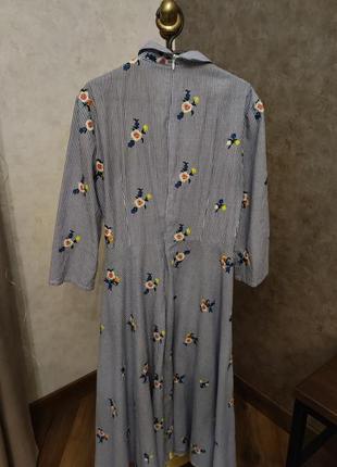Голубое кэжуал платье vovk с цветочным принтом3 фото
