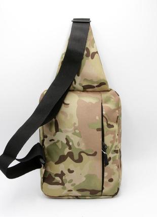 Тактична сумка-слінг мультикам із кобурою на липучці однолямкова через плече, нагрудна...