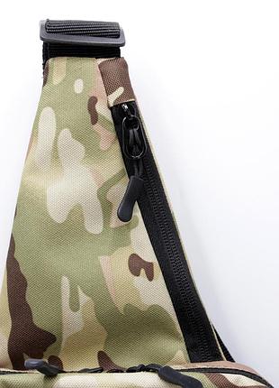 Тактична сумка-слінг мультикам із кобурою на липучці однолямкова через плече, нагрудна...