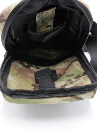 Тактична сумка-слінг мультикам із кобурою на липучці однолямкова через плече, нагрудна...