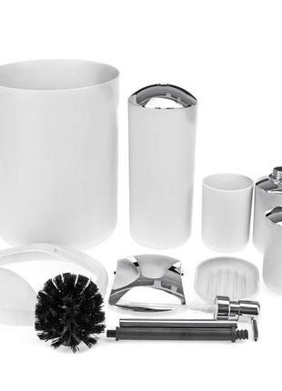 Набір аксесуарів для ванни bathlux із 6 предметів, стильний сучасний комплект білий топ3 фото