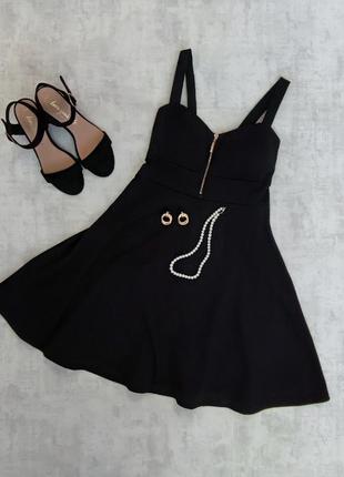 Маленькое черное платье сарафан бюстье с чашками2 фото