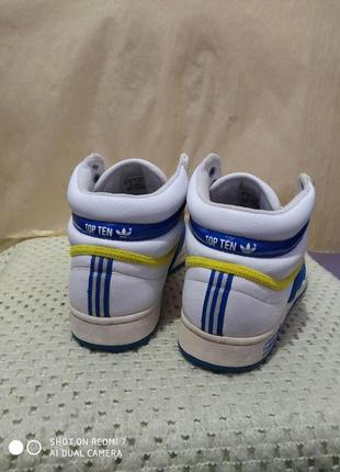 Шкіряні вінтажні кросівки хайтопи adidas original5 фото