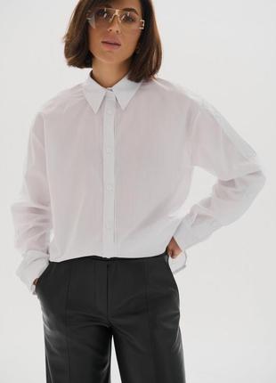 Женская классическая рубашка из хлопка цвет белый р.m/l 451481