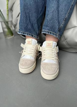 Кроссовки унисекс adidas forum 84 low off white beige2 фото