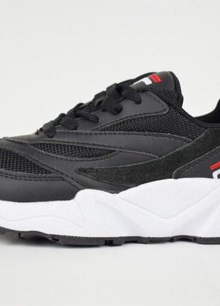 Жіночі кросівки | fila venom | чорні на білій | прес шкіра/сітка, :37