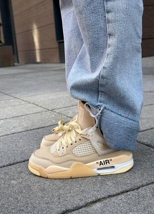 ✔️ off-white x nike air jordan 4 retro sail wmns9 фото