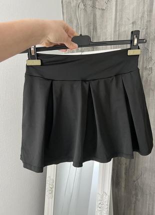 Теннисная юбка с шортами спортивная юбка с шортами для спорта черные шорты с юбкой для фитнеса юбка с шортами м3 фото