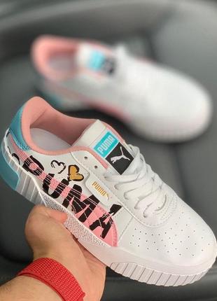 Женские кроссовки puma cali valentine pink blue