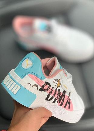 Женские кроссовки puma cali valentine pink blue3 фото