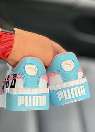 Женские кроссовки puma cali valentine pink blue4 фото