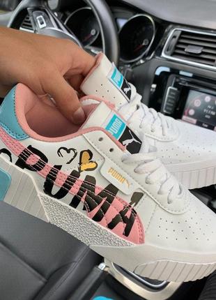 Женские кроссовки puma cali valentine pink blue6 фото