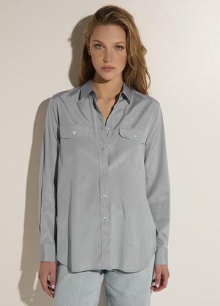 Сорочка блуза тонка бавовна сіра "caliban' 48р1 фото
