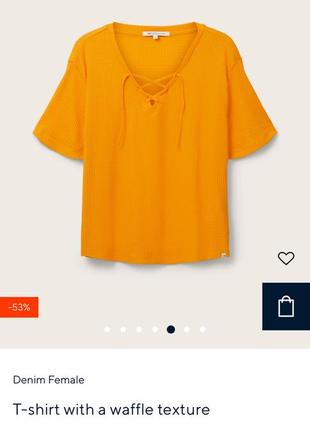 Трикотажная футболка в рубчик яркая мангровая футболка с завязкой в рубчик оранжевый футболка xxl1 фото