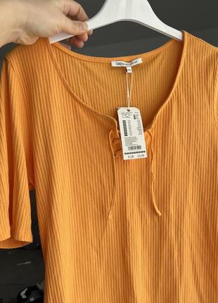 Трикотажная футболка в рубчик яркая мангровая футболка с завязкой в рубчик оранжевый футболка xxl5 фото