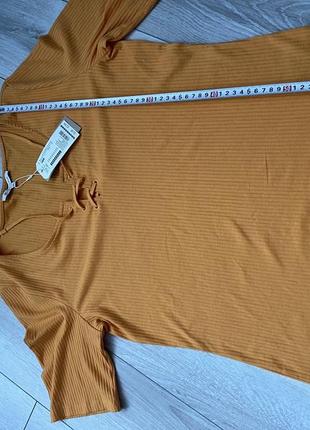 Трикотажная футболка в рубчик яркая мангровая футболка с завязкой в рубчик оранжевый футболка xxl4 фото