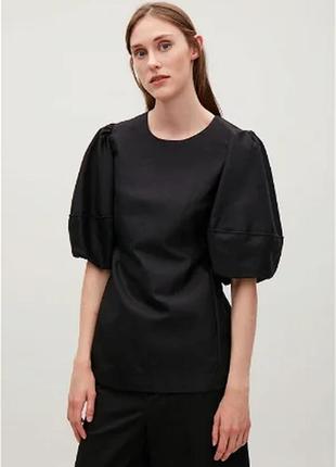 Блуза cos structured blouse with puff sleeves / 343 фото