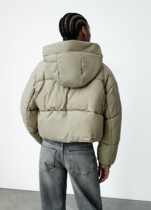 Куртка пуфер zara с эффектом варки5 фото