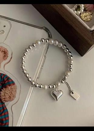 Браслет женский с жемчужиной с подвеской