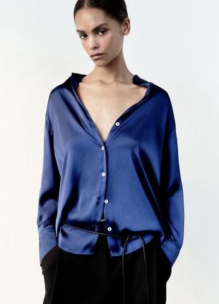 Рубашка атласная zara