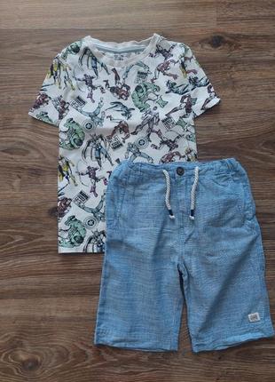 Шорты чинос из натуральной ткани хлопок + лен от h&m7 фото