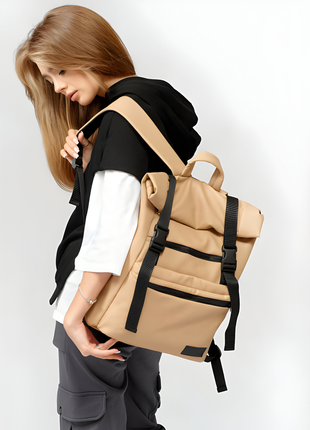 Увага! класичний рюкзак sambag rolltop ltt бежевий