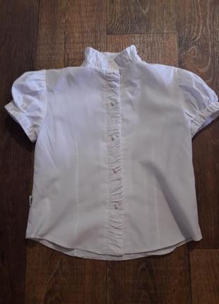 Блуза блузка рубашка на короткий рукав на 6-8 лет3 фото