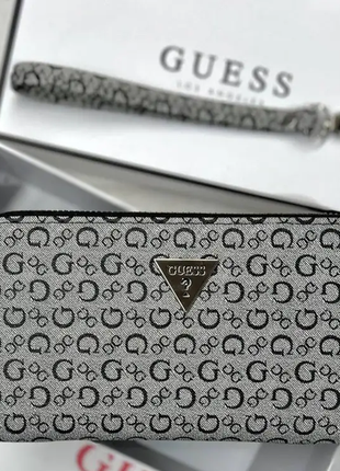 Женский кошелек на молнии guess серый на подарок