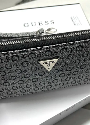 Женский кошелек на молнии guess серый на подарок2 фото