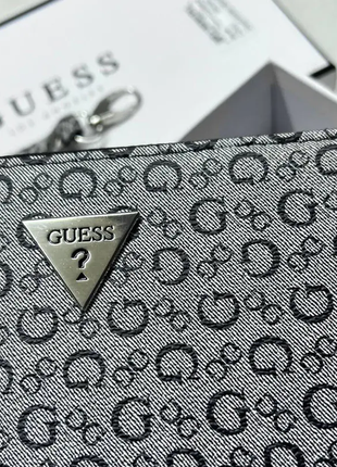 Женский кошелек на молнии guess серый на подарок5 фото