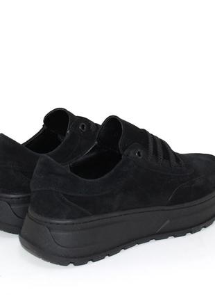Стильные черные женские кроссовки весенние-осенние замшевые/натуральная замша-женская обувь весна/осень2 фото