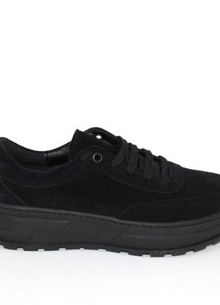 Стильные черные женские кроссовки весенние-осенние замшевые/натуральная замша-женская обувь весна/осень6 фото