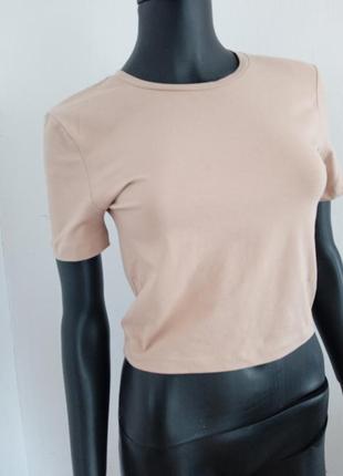 Zara новая футболка топ стрейч базовая с этикеткой6 фото