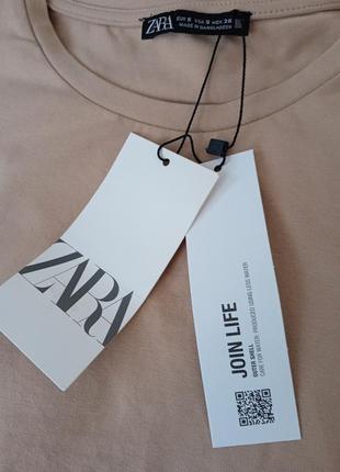Zara новая футболка топ стрейч базовая с этикеткой8 фото