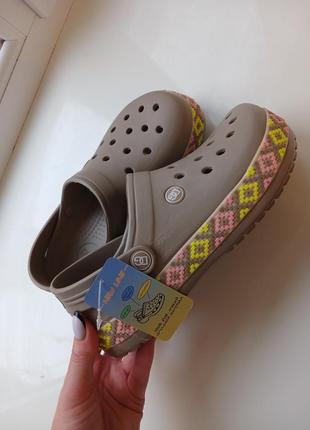 Crocs кроксы сабо с узором вышиванка украина2 фото