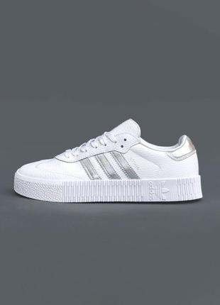 Кроссовки adidas sambarose white silver3 фото