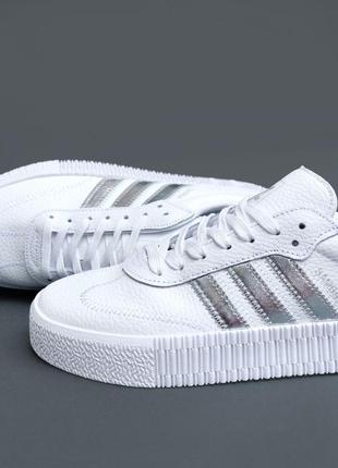 Кроссовки adidas sambarose white silver4 фото