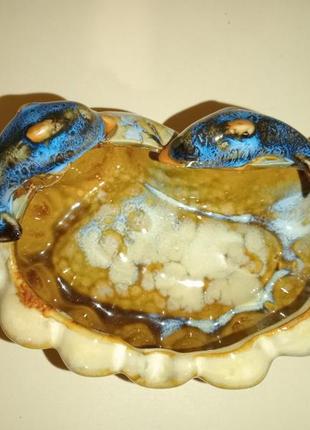 Пепельница с дельфинами керамика морская тематика