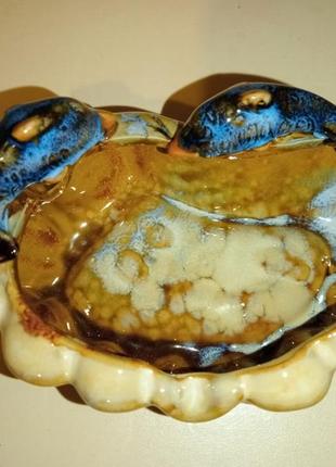 Пепельница с дельфинами керамика морская тематика